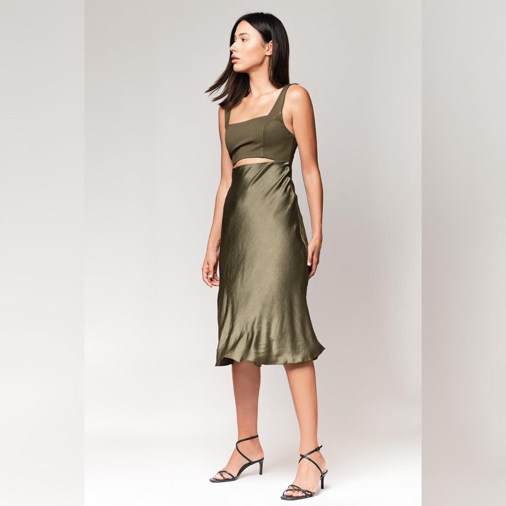 NWOT Donna Mizani Regina Cut Out Midi Dress